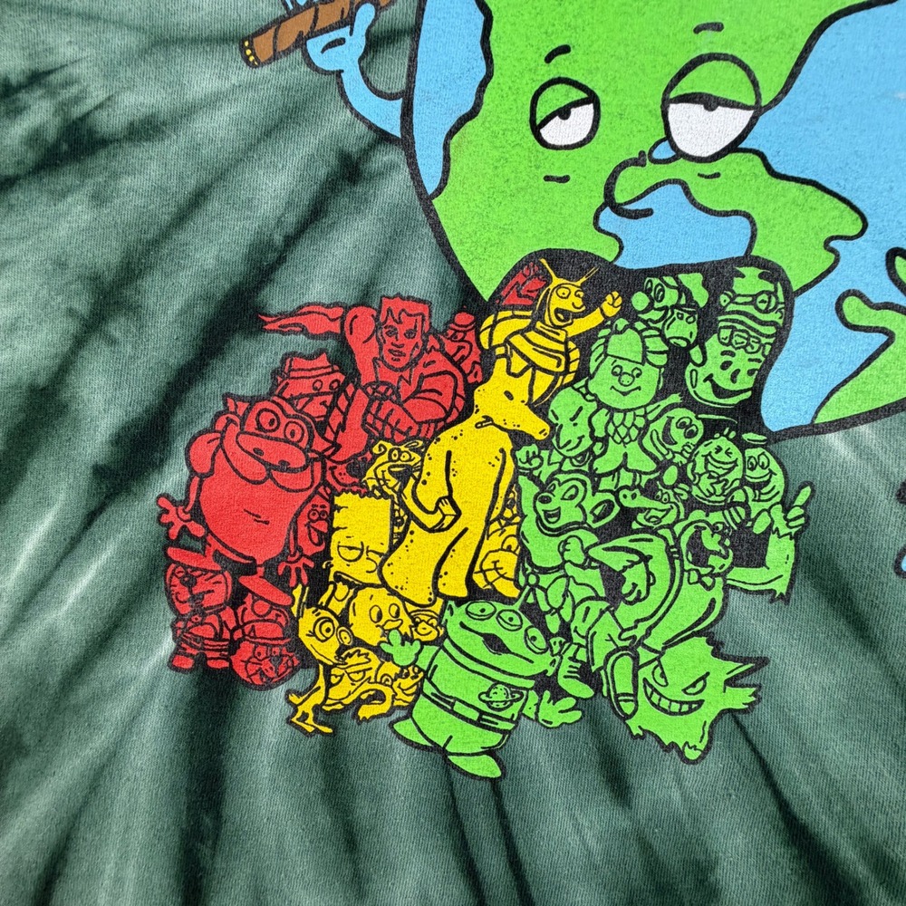 GZ and Trevy Metal World Tour Green Tie Dye Graphic T-Shirt Mens XL Gildan - Picture 9 of 14